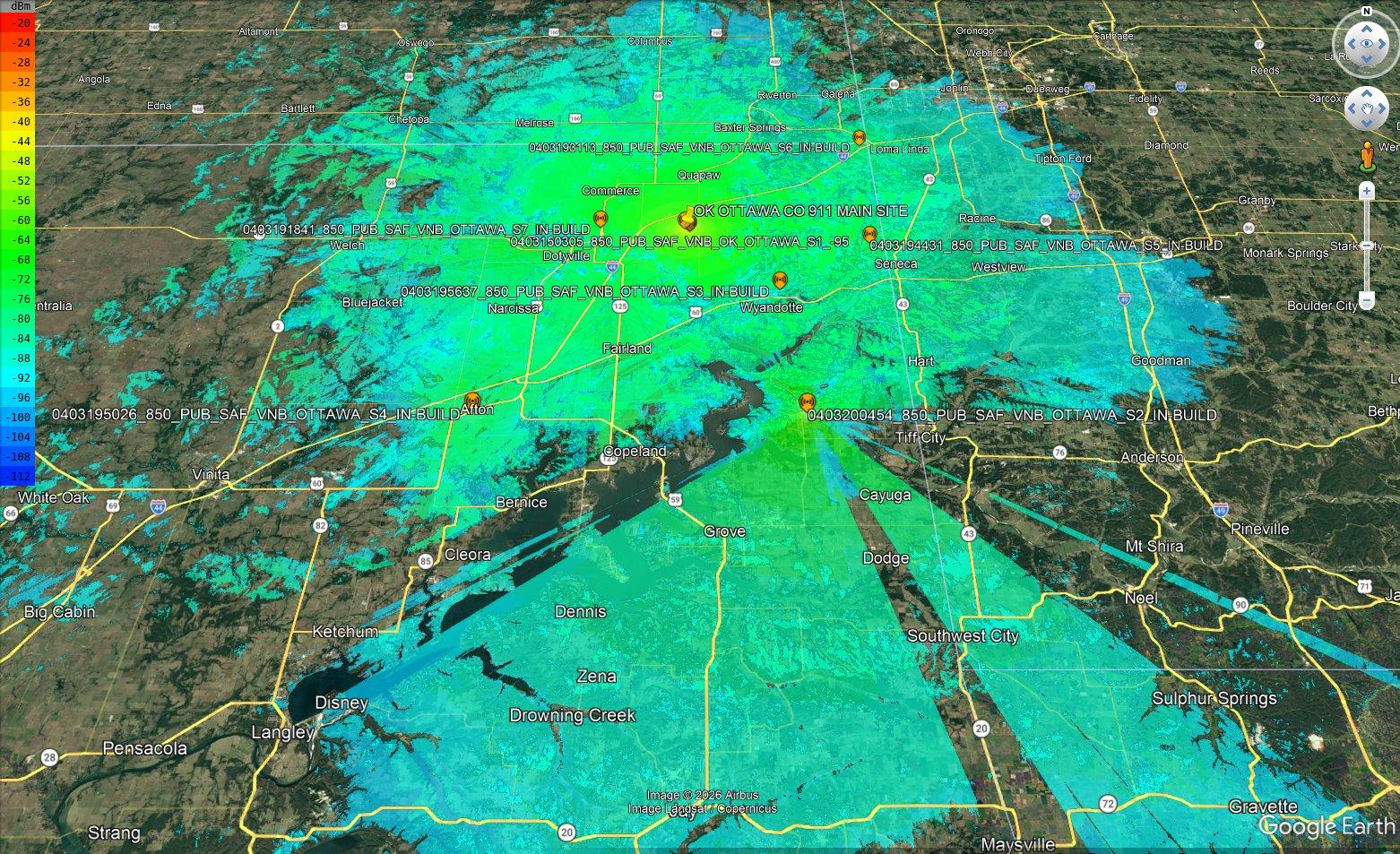 Coverage prediction, county 911 system